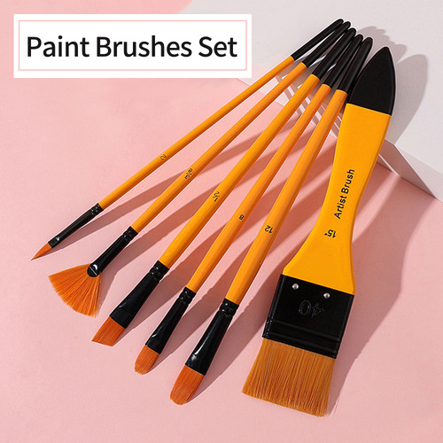 Conjunto De 6 Pincéis De Pintura Artística Para Vários Meios