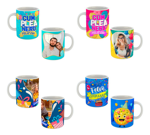 12 Plantillas Editables Para Sublimar Tazas De Cumpleaños
