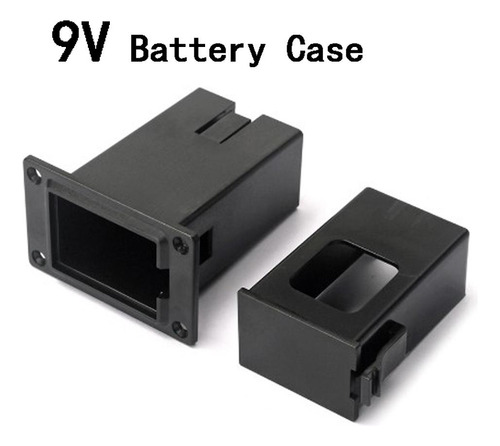 Negro Batería De 9 V Soporte Negro Estuche Caja Cubierta
