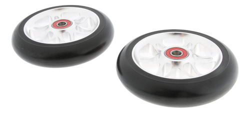 2 Piezas Rueda Scooter Parte Reempalable Multiusos Plata