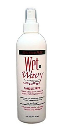 Wet N Ondulado Vitamina E Acondicionador De Dejar En 12 Oz