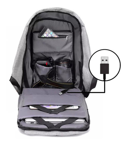 Mochila Antirrobo - Tedge - Para Notebook 15.6" Con Puerto Usb 35 Lts