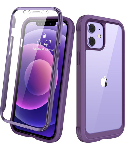 Funda Diaclara Para iPhone 12/12 Pro Purple Clear