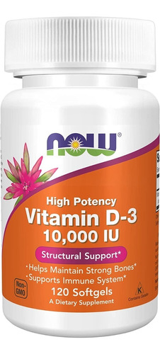Vitamina D3 10,000iu 120 Softgels Now