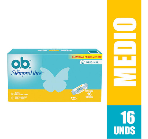 Tampones O.b Medio Super Absorbentes Caja X 16 Und