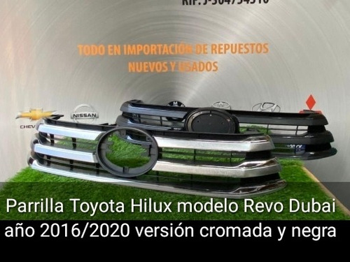 Parrilla De Toyota Hilux Dubai Revo Aplica 2016 Hasta 2020 