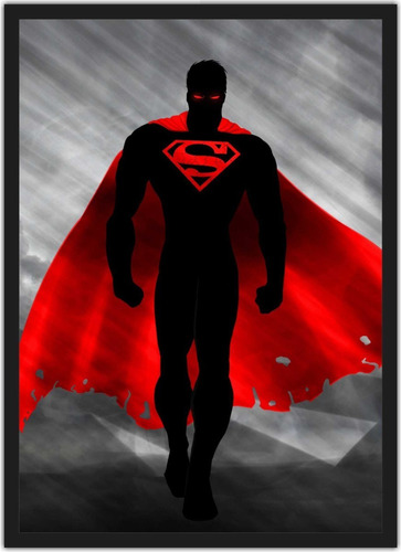 Quadro Decorativo Superman Homem De Aço Geek Premium 02