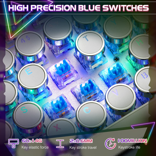 Teclado Mecánico Para Juegos Yscp Typewriter Style Rgb 104 K
