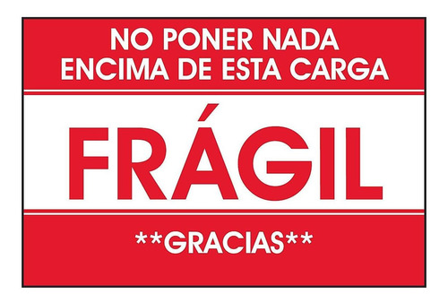 Etiqueta  No Poner Nada Encima/frágil/gracias  - 5x8cm