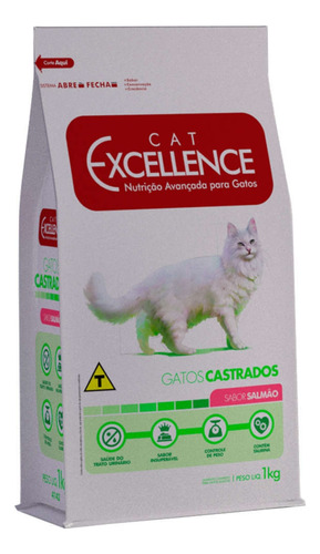 Ração Cat Excellence Gatos Castrados Salmão 1kg