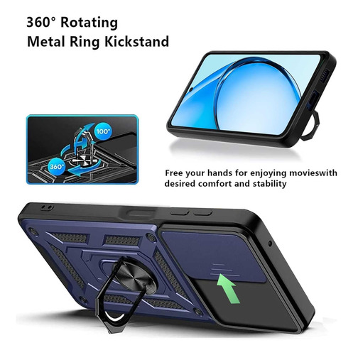 Funda Para Oppo A60 Uso Rudo Cámara Carcasa+mica Azul Oppo A60