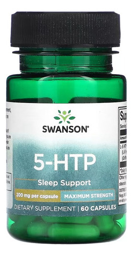 Swanson Sleep Support 5-htp, força máxima, 200 mg, 60 cápsulas, sabor sem sabor