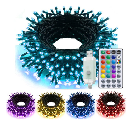 Solhice Cadena Luz Navidad Que Cambian Color 40 Pie 120 Led