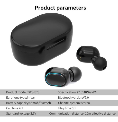 Audífonos Inalámbricos Negro In-ear Auriculares Bluetooth