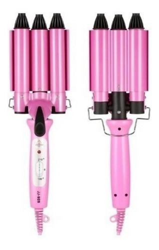 Chapinha Modelador Cabelo Cerâmica Tri-onda Ondulador 127V Cor Rosa 127V JunJun Electrical JJ-928