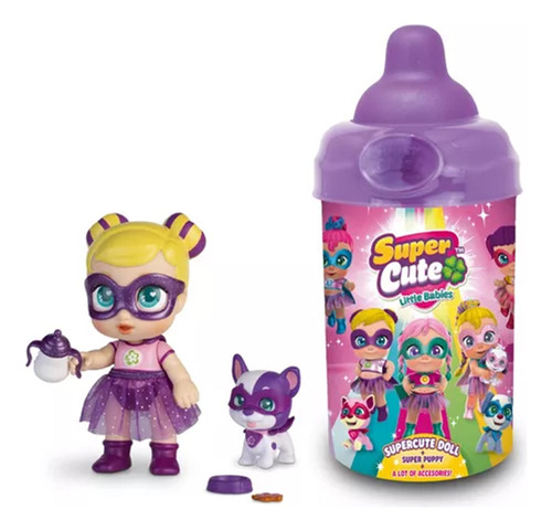 Muñeca Super Cute Mamadera Con Accesorios Mini Sc064