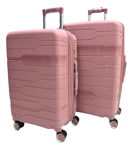 Conjunto Mala 35kg +mala 23kg Polipropileno Inquebrável Rose