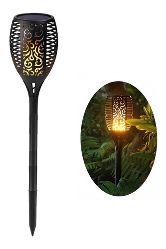 Lampara Solar Led Flama Antorcha Con Estaca De Jardín 58cm