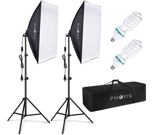 Phopik Softbox Kit De Iluminacion De 2 X 20 X 28 Pulgadas Pr