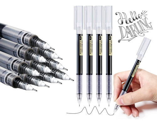 Bolígrafos Rollerball Vitoler, Paquete De 15 Bolígrafos De Negro-azul