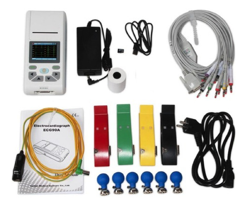 Electrocardiógrafo Contec Ecg90a. Incluye: 6 Rollos. 3 Canal