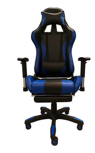 Silla Pc Gamer 06 Azul 2 Almohadones/apoyapies Envio Gratis