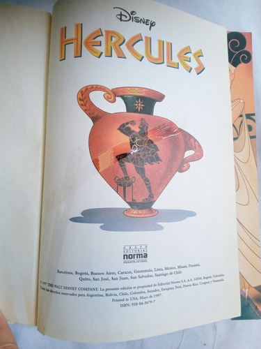 Libro Antiguo Infantil* Hercules * Disney / Norma 1997 (Usado)