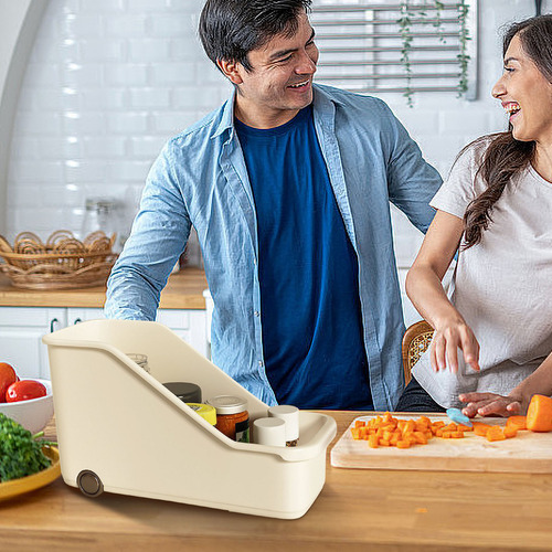 - Caja De Almacenamiento De Cocina Con Ruedas En Forma De