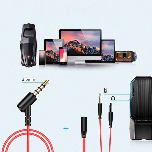 Imagen 8 de 10 de Audifonos Gamer Pro Intrauditivos +micrófono Reptilex Rx0032