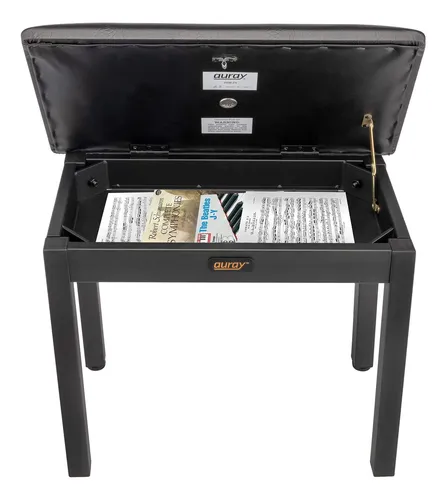 Banco De Piano Marco De Metal Y Almacenamiento (negro)