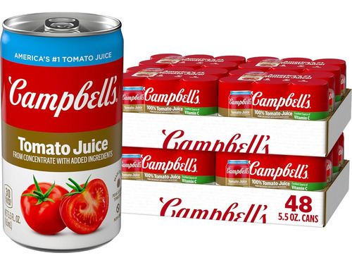 Pack De Jugo De Tomate De Campbell De 5.5 Onzas 48 Pzs