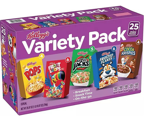 Cereales Variados Kellogg's 25 Piezas Variety Pack