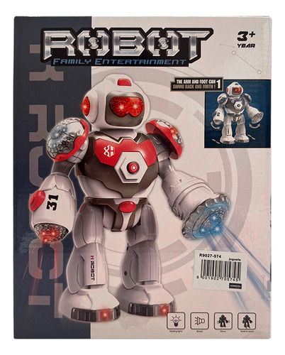 Robot 5 Con Luces Y Sonido Robot Con Luces Rojo
