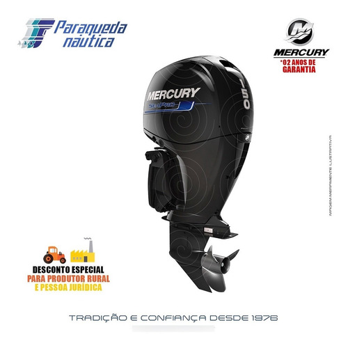 Imagem 2 de 9 de Motor De Popa Mercury 4 Tempos 150hp L 3.0l Efi Seapro