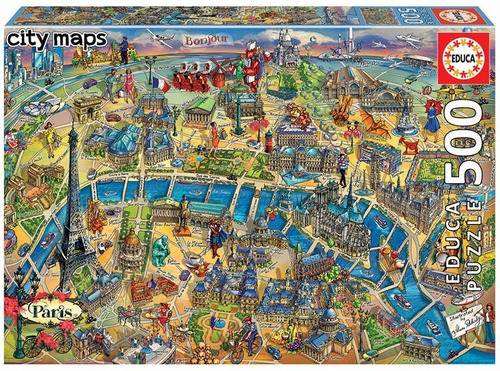 Rompecabezas Mapa De Paris 500 Piezas, Educa Puzzle