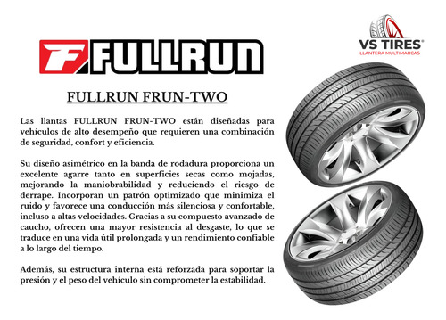Paquete De 4 Llantas Llanta 235/45r18 94w Fullrun Frun-two A