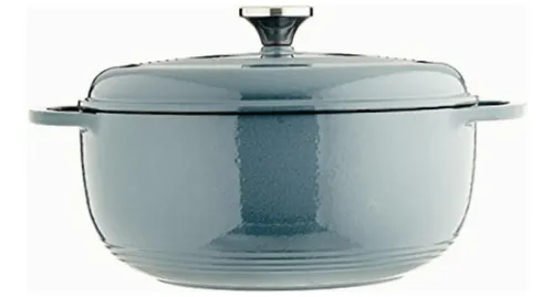 Lodge Ec6d34 Enameled Dutch Oven, 6 Qt, Storm Blue Color Azul