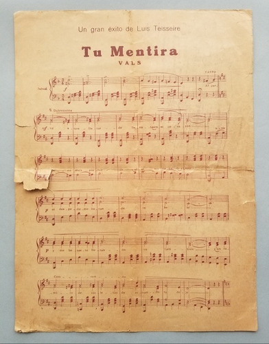 Imagen 3 de 3 de Patoruzu Dante Quinterno Antigua Partitura Original. 55195