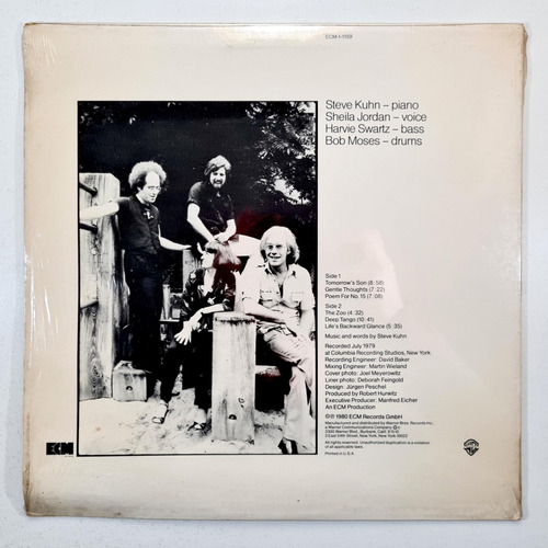 Steve Kuhn Sheila Jordan Band Playground 1980 Usa Ecm Vinilo (Usado)