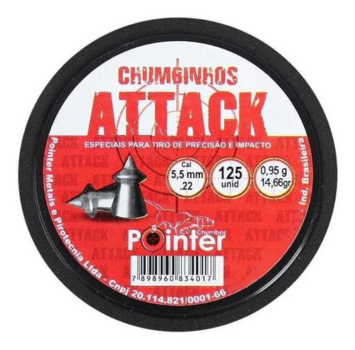 Chumbinho Pointer Attack 5.5mm 125un.