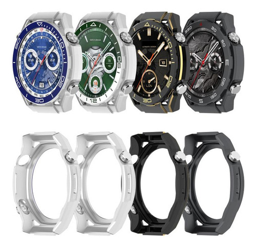 Funda De Reloj Hueca De Pc Blanca Y Verde Para Huawei Watch