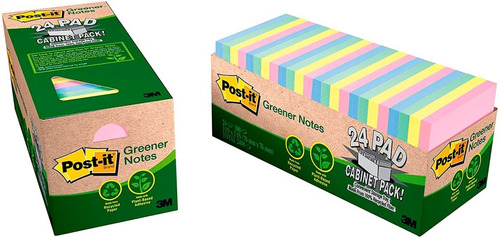 Ecologicas Nota Adhesiva 3m Greener Post-it 654 Pack 24