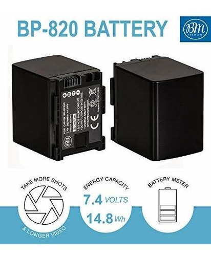 2 Pack Bp 828 bateria Cargador Para Canon Vixia Xa25