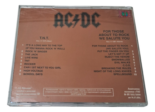 Ac / Dc T.n.t. For Those About To Rock Cd Ruso Edición Especial