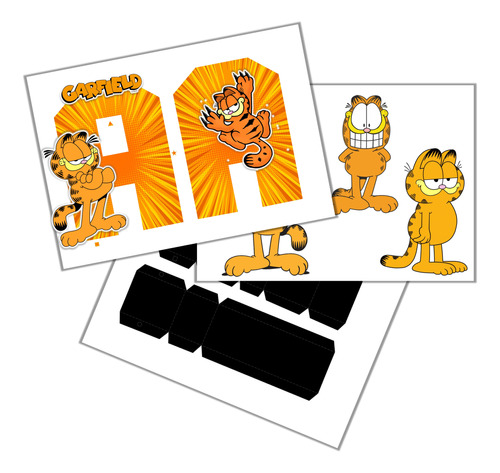Kit Imprimible Letras 3d Editables Garfield