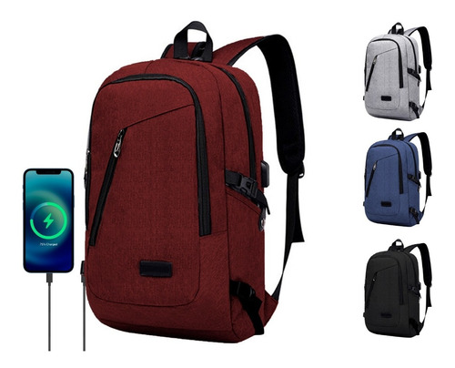 Mochila Urbana Impermeable Bolso Usb Porta Notebook Viaje