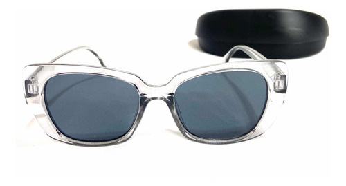 Lentes De Sol Vintage Gris Con Protección Uv400 Con Estuche