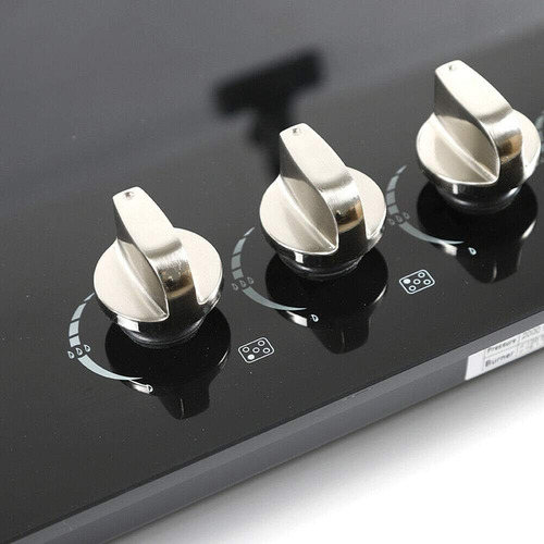 5 Quemadores Cristal Templado Mesa Parrilla Empotrable A Gas Color Negro