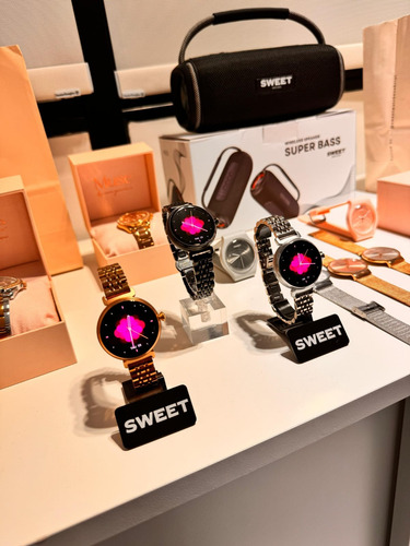 Reloj Sweet Glow Smartwatch Mujer Acero Blanco Dorado Dorado Negro