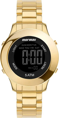 Relógio Mormaii Feminino Digital Mo4219ac/7d Bateria Extra Cor da correia Dourado Cor do bisel Dourado Cor do fundo Preto